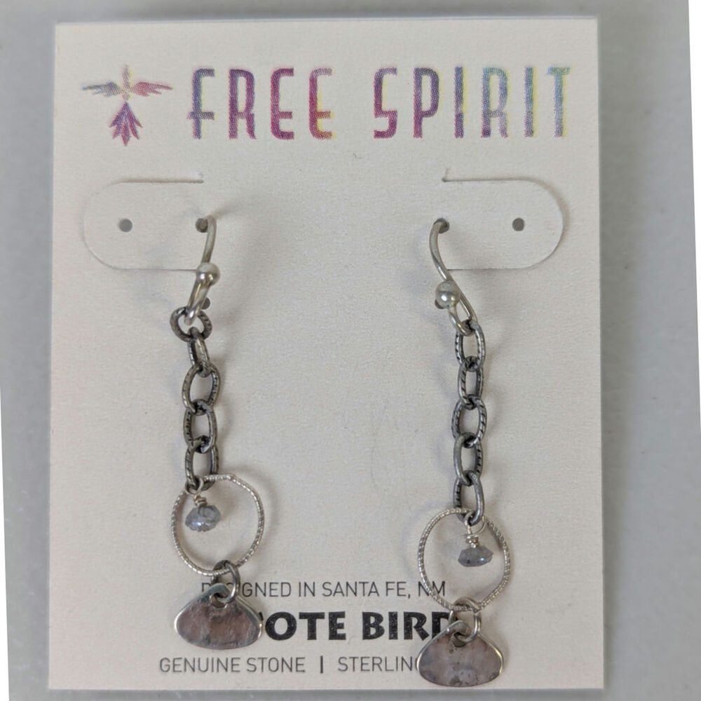 Peyote Bird Sterling Silver Drop Earrings Dangle Chain Boho Hippie Western NWT